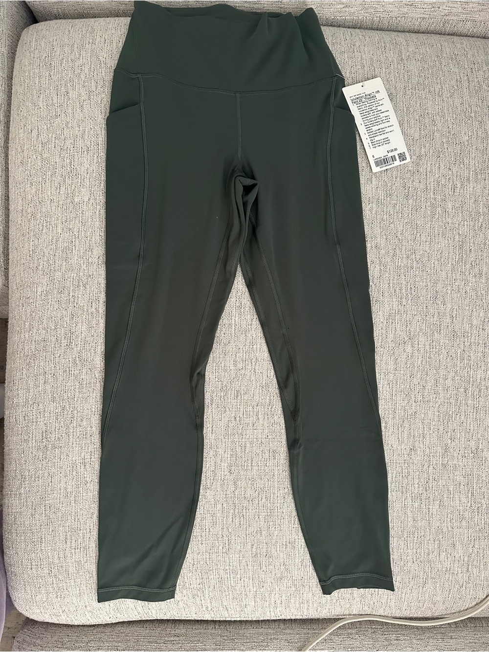 Lululemon Align High Rise Pant 25” with Pockets; Color: Dark Forest